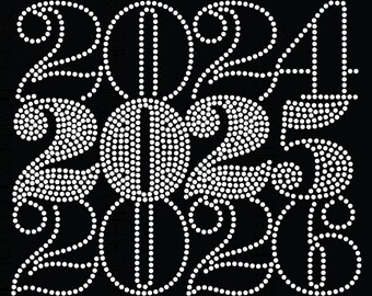 2024 2025 2026 Sequenz-Strass-Vorlage, digitaler Download, SVG, Eps, Ai, PNG, dxf