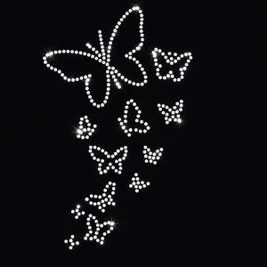 Schmetterling Strass Vorlage SVG | SS10 Fliegender Schmetterling Spur Design | PNG DXF Digital Download für Cricut Silhouette | Spring Bling-Datei