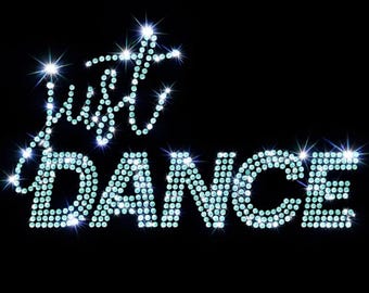 just DANCE rhinestone template digital download, svg, eps, png, dxf