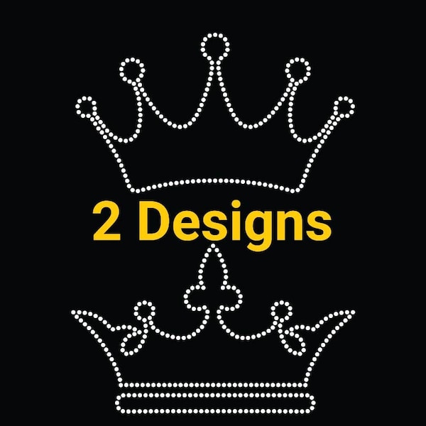 2 simple  crowns rhinestone template digital download, svg, eps, png, dxf rhinestone template