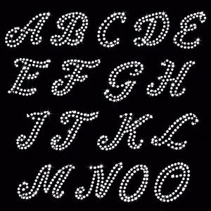 Plantilla de alfabeto de diamantes de imitación: letras y números elegantes (descarga digital)