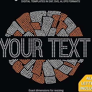 Cheer pom plus any text all letters and digits included rhinestone template digital download, svg, eps, png, dxf rhinestone template