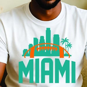 Miami Skyline Football SVG | City Silhouette Cut File