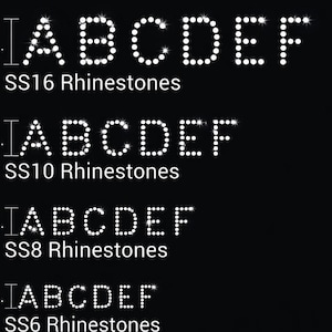 Simple letters BUNDLE Alphabet in SS6 SS8 SS10 SS16 digital download, svg, eps, png, dxf rhinestone template