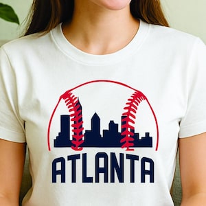 Atlanta Baseball Skyline SVG | Baseball City PNG DXF | Digital Download for T-Shirts & More