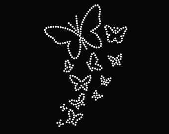 Butterflies ornament rhinestone template digital download, svg, eps, png, dxf