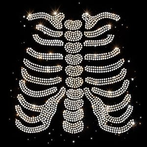Rhinestone Skeleton Template, Ribcage Spine Design (Digital Download)