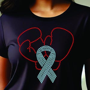Boxing Gloves Awareness Ribbon Rhinestone SVG | SS10 Digital Template PNG DXF | Prostate Cancer Fighter Bling for Cricut Silhouette