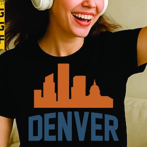 Denver Skyline SVG | Colorado City Silhouette PNG Dxf | Digital Download for Cricut, Sublimation & DIY Crafts