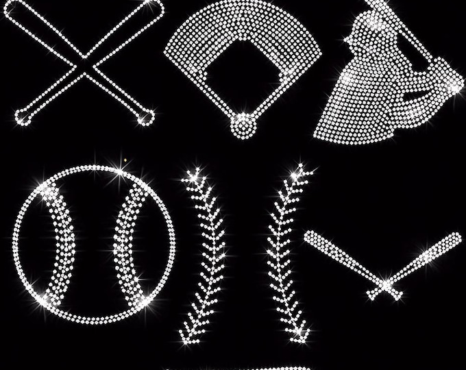 Rhinestone Baseball Softball SVG Cut File Rhinestone Template Download ...