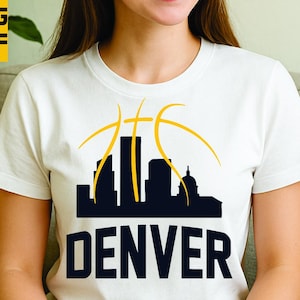 Denver Basketball Skyline SVG | Colorado City Silhouette PNG DXF | Digital Download for Game Day & Cricut Crafts