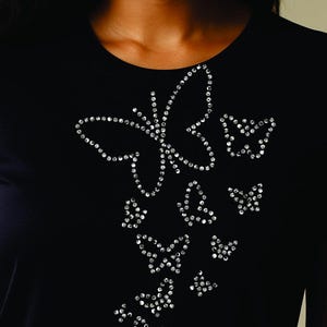 Modèle papillon strass SVG | Conception de sentier de papillons volants PE10 | Téléchargement numérique DXF PNG pour Cricut Silhouette | Fichier printanier