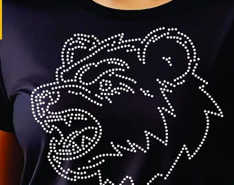 Bear Rhinestone Template SVG: Grizzly Mascot Bling (Digital Download)