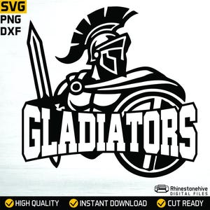 Mascota de gladiadores SVG – Diseño para camiseta deportiva (Descarga digital)