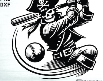 Skull Pirate Baseball SVG – Bold Sports Graphic! (SVG, PNG), T-Shirt Design, digital