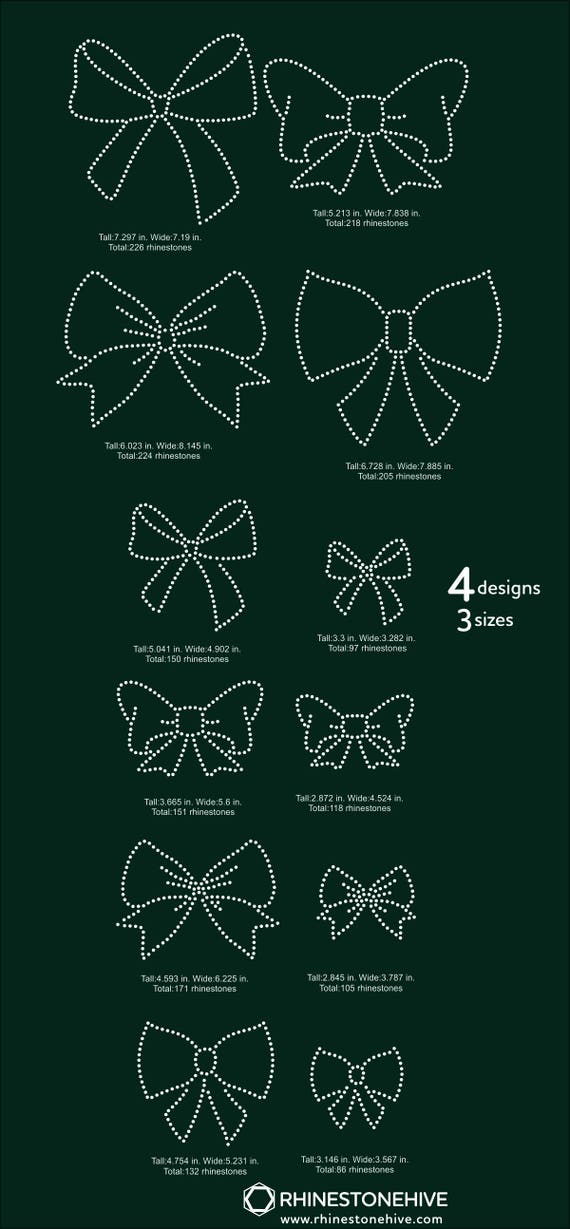 Ribbons Mega Pack Rhinestone Templates Digital Download Svg Etsy