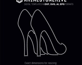 High Heels Outline Rhinestone Template Digital Download Svg Etsy