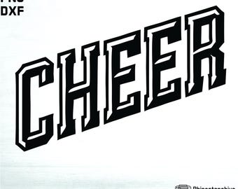 CHEER SVG PNG dxf: archivo digital de Word Art de animadora universitaria para Cricut y Silhouette