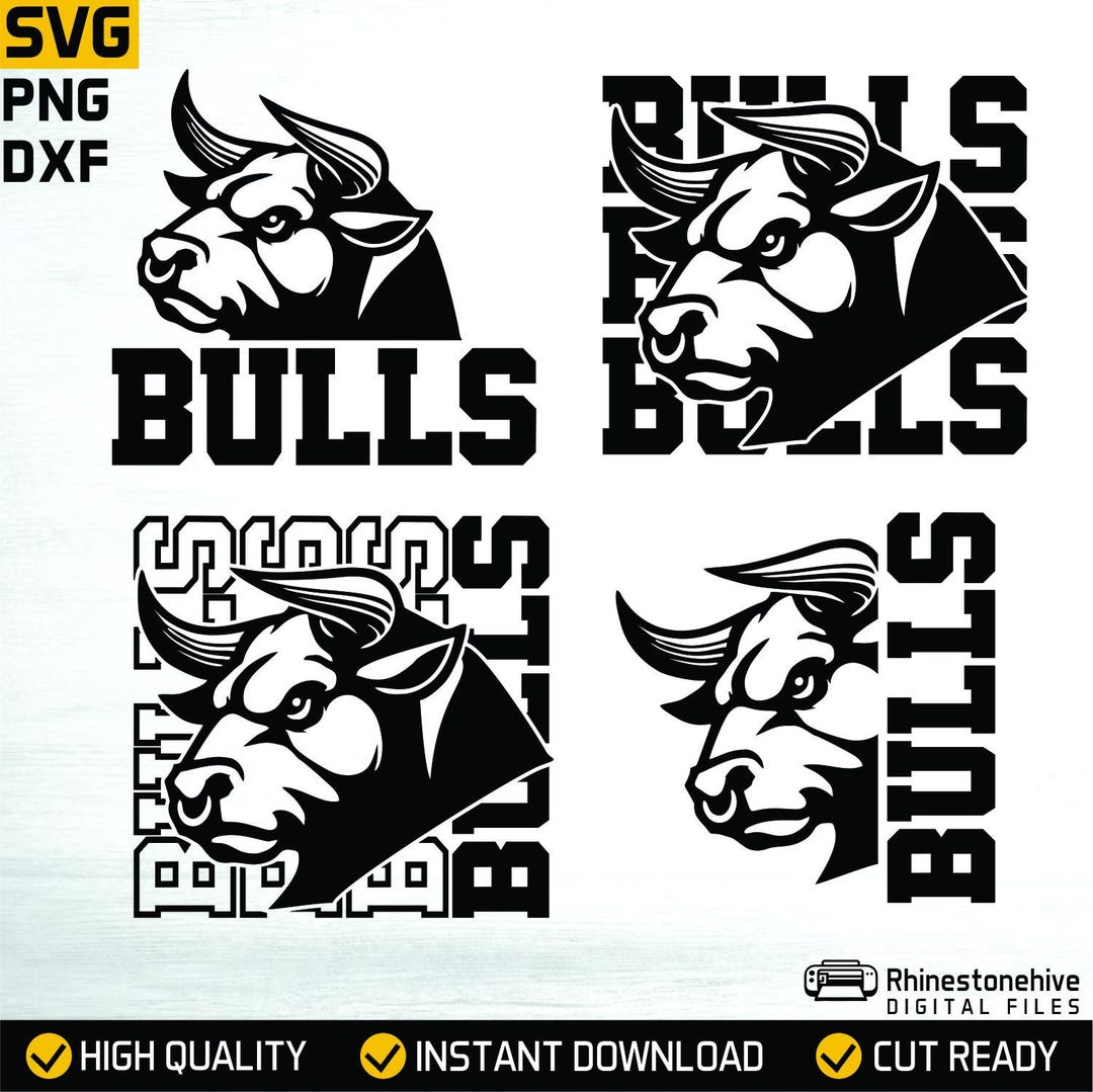 BULLS Logo SVG & PNG – Typography Vector Graphics (digital Download) - Etsy
