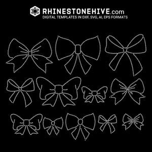 Strass Bogen Template Bundle – 13 SS10 Schleifen Designs für Cricut, Silhouette | SVG, EPS, PNG