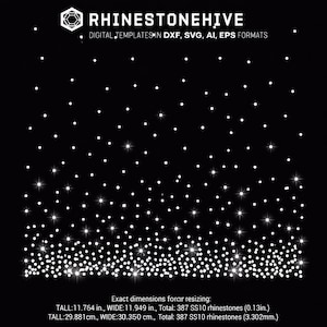 12in. pattern scattered, gradient Rhinestone Template, rhinestone digital download, svg, eps, png, dxf
