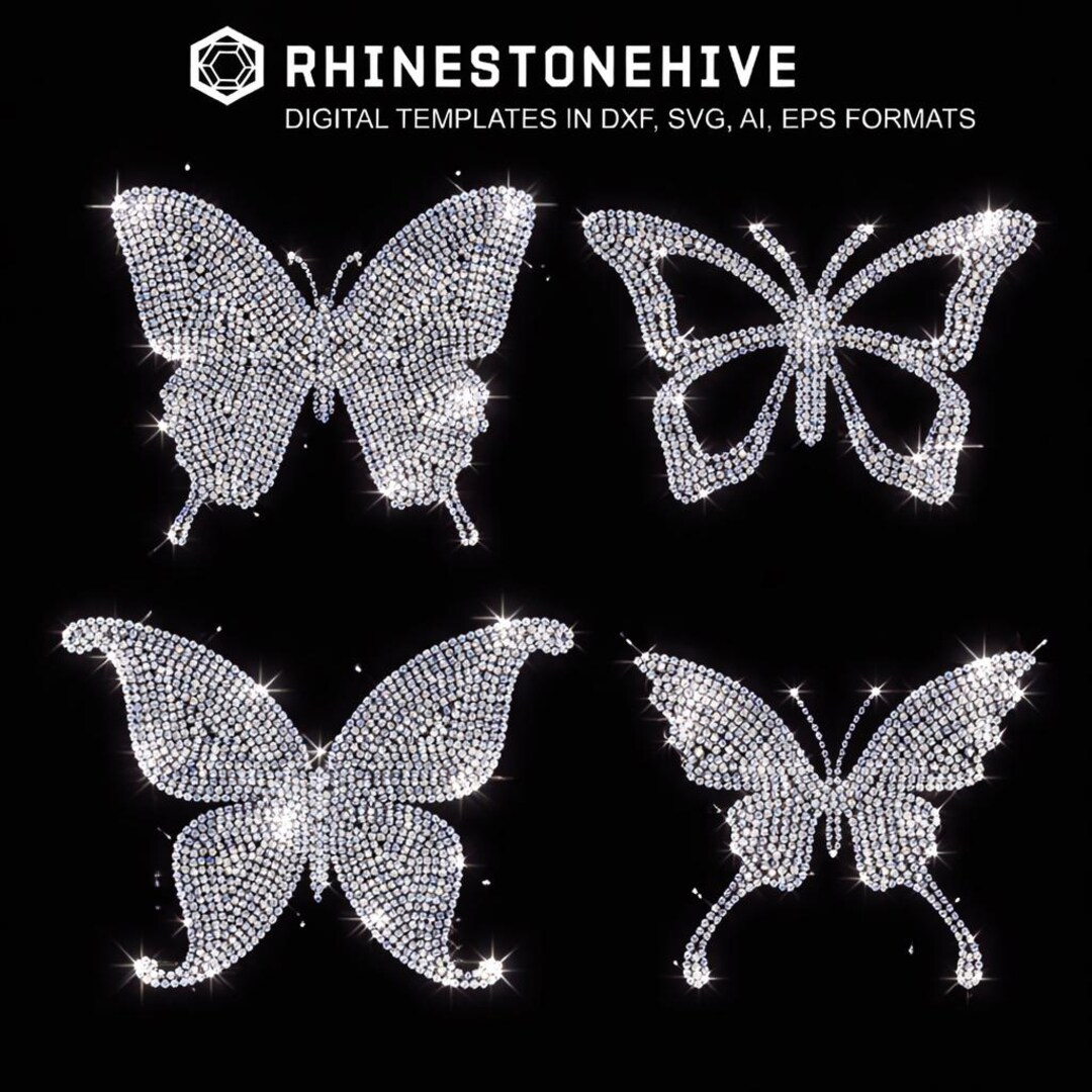Butterfly Rhinestone Template Digital Download, Svg, Eps, Png, Dxf - Etsy