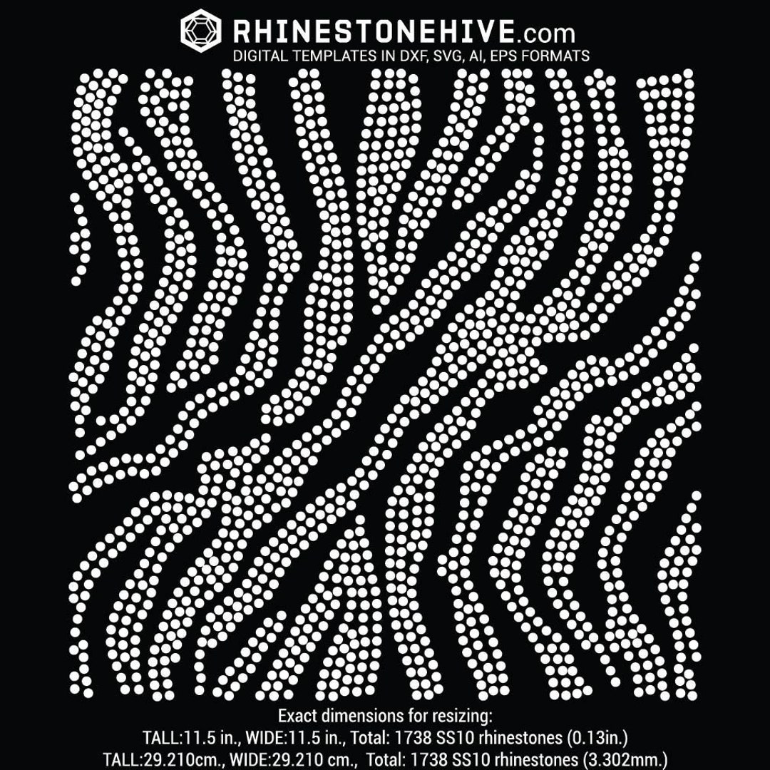 Zebra Rhinestones Zebra Print Rhinestone Template, SS16 Animal Pattern (digital Download ...