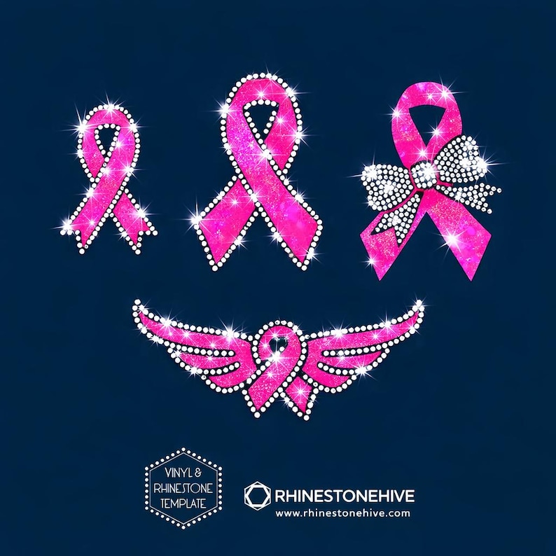 Wire Cancer Ribbon Forms Cancer Awareness Ribbon Rhinestone Template (digital Download) - Etsy