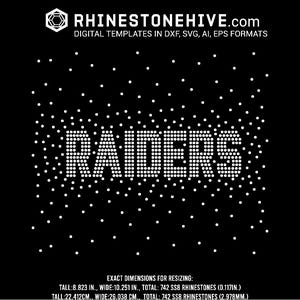 Raiders 3 sizes ss6, ss8, ss10 Rhinestone Templates, cheerleader, fan, leotard, gradient fill rhinestone digital download, svg, png, dxf