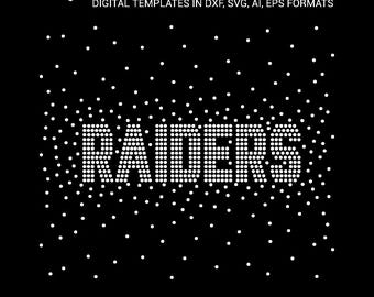 Raiders 3 sizes ss6, ss8, ss10 Rhinestone Templates, cheerleader, fan, leotard, gradient fill rhinestone digital download, svg, png, dxf