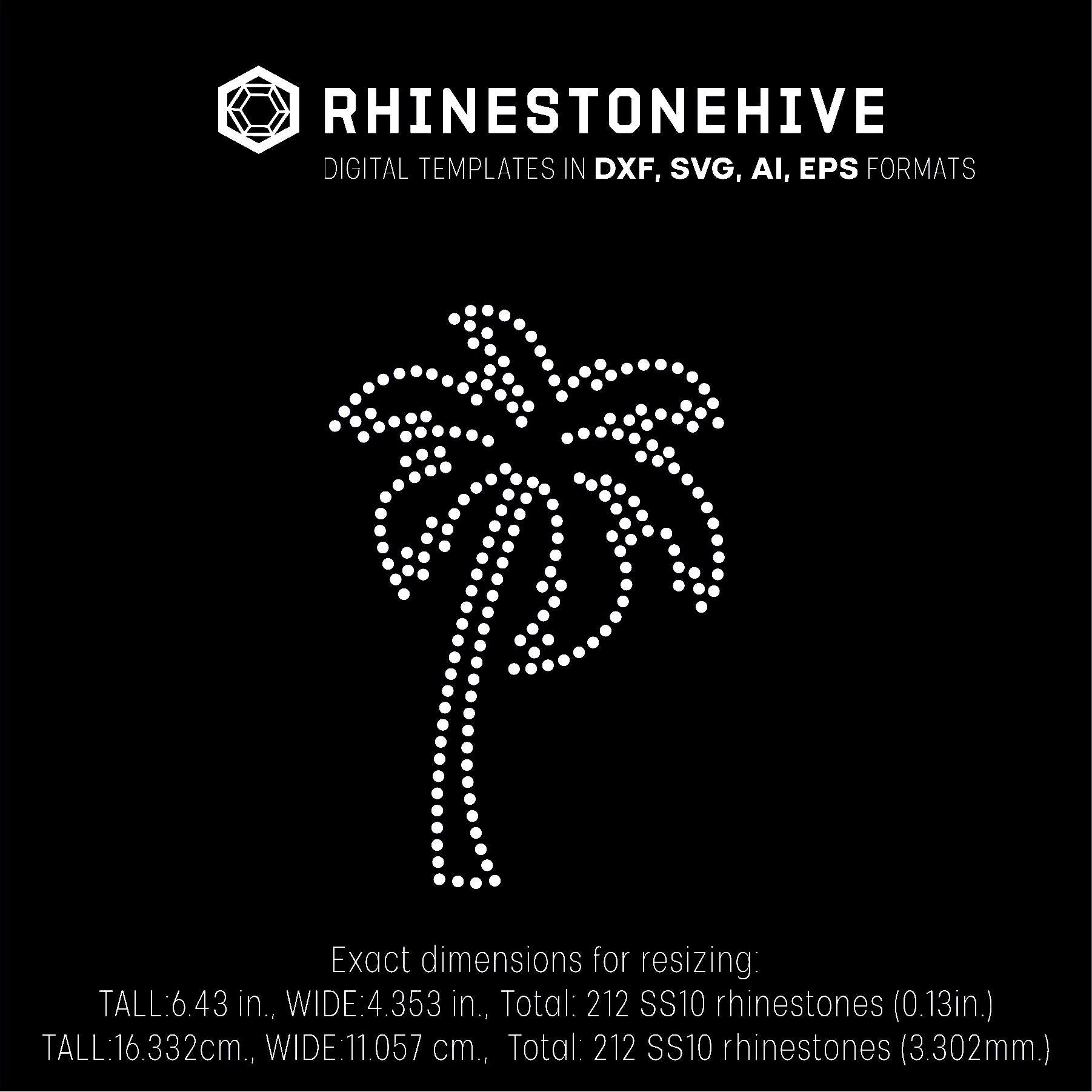 Palm tree Rhinestone Template, rhinestone digital download, svg, eps, png, dxf