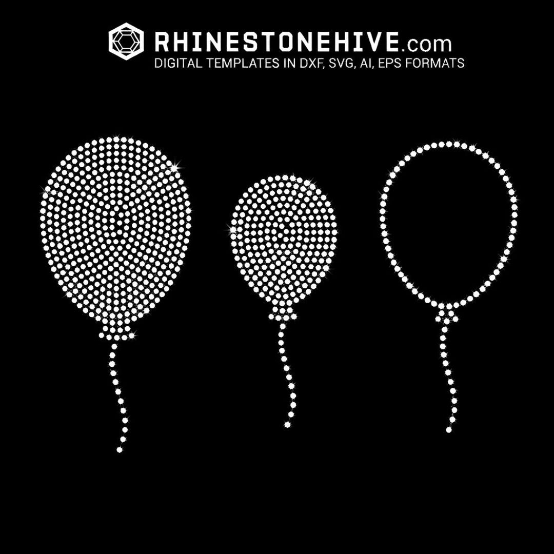 Aa Rhinestone Svg Balloon Rhinestone SVG Template Trio | SS10 Bling Design (digital ...