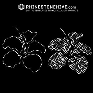 SALE:Hawaii Flower,  Hibiscus rhinestone template digital download, svg, eps, png, dxf