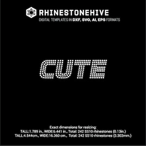 CUTE Rhinestone Template SVG | Bold Bling SS10 Design | Digital Download for Cricut & Silhouette Projects