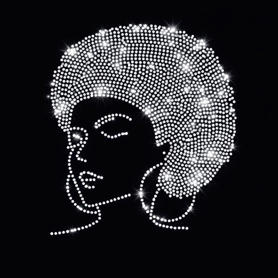 Afro Woman Rhinestone Template – SS10 SVG DXF PNG – Black Girl Magic ...