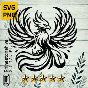 Majestic Phoenix – Fiery Rebirth and Power Illustratieontwerp (SVG, PNG), T-shirtontwerp, digitaal