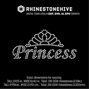 Princess, tiara, birthday party  rhinestone templates digital download, svg, eps, png, dxf