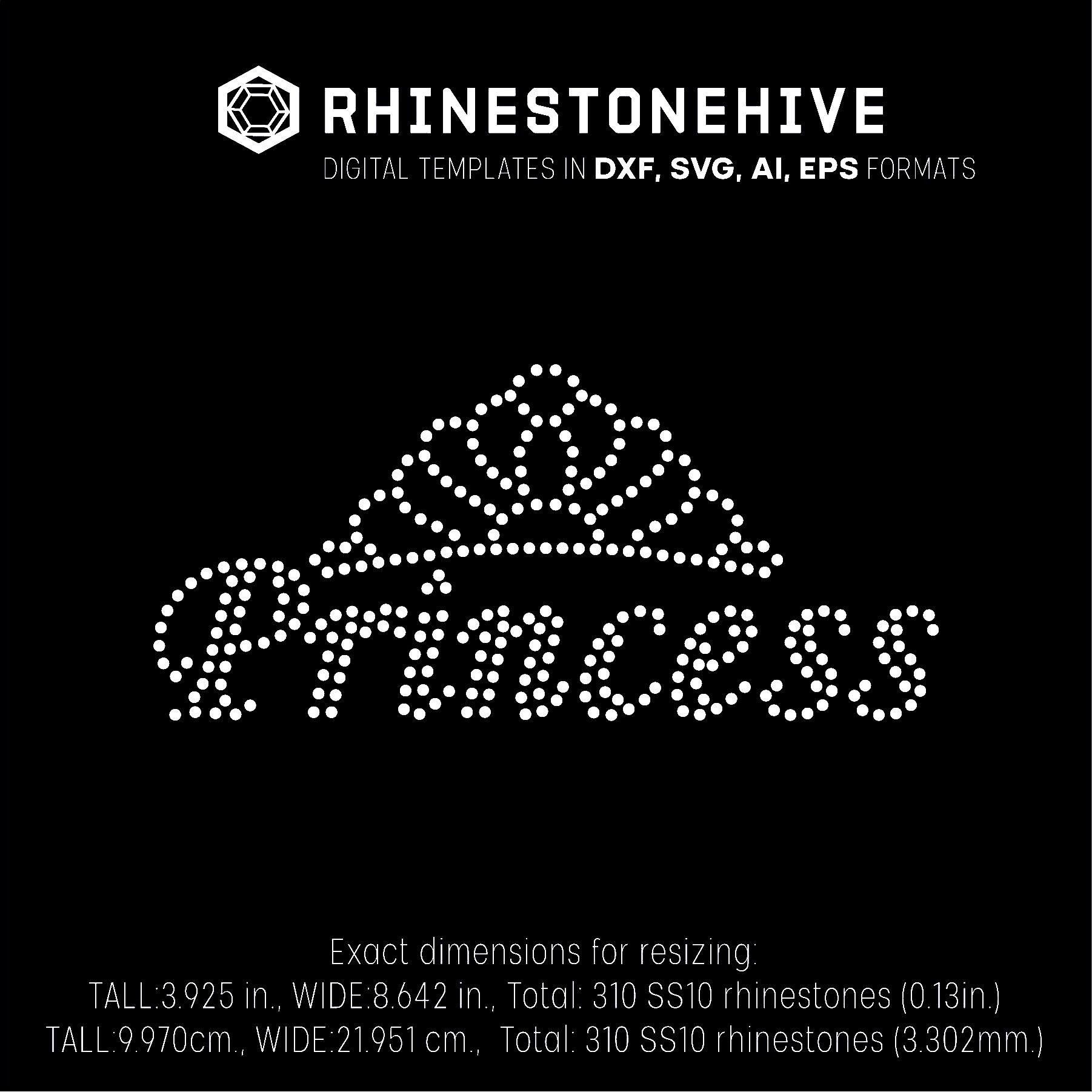 Princess Rhinestone Svg Princess, Tiara, Birthday Party Rhinestone Templates Digital Download ...