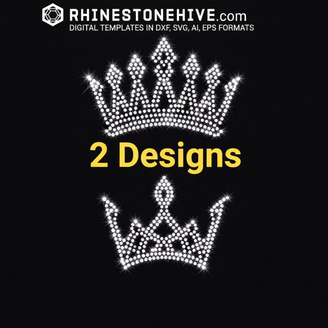 2 Rhinestone Crown Template Designs, DIY Apparel (digital Download) - Etsy