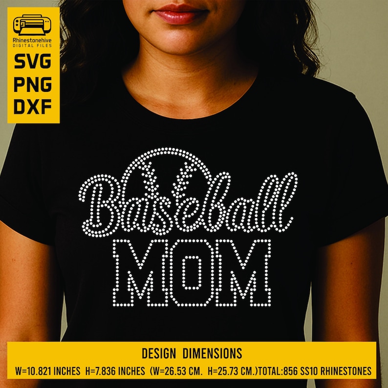 Baseball Mom Rhinestone Template | DIY Shirt Design (svg, Png, Dxf) - Etsy