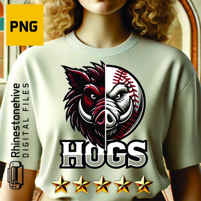 Hogs Roster Picture Hogs Baseball Mascot PNG – Wild Boar Split Face Design (printable File ...