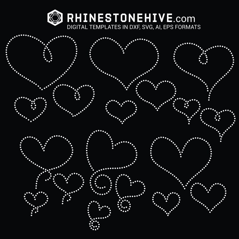 Download Hearts Mega Pack Rhinestone Templates Digital Download Svg Etsy