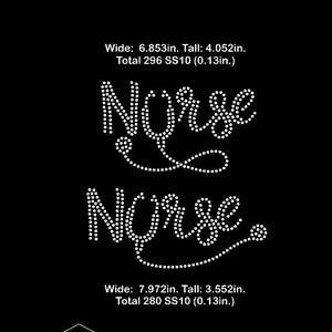 Nurse Rhinestone Template SVG Bundle | SS10 Design for Cricut | Swirl Script Rhinestone Nurse Shirt SVG