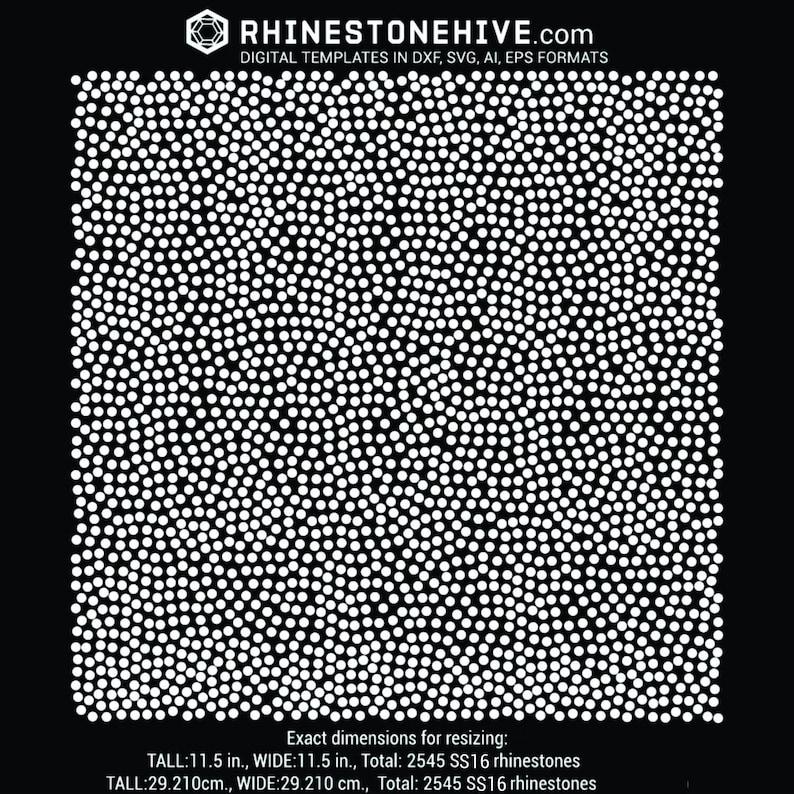 Dense SS16 Rhinestone Template (digital Download - Svg, Dxf, Eps, Png ...