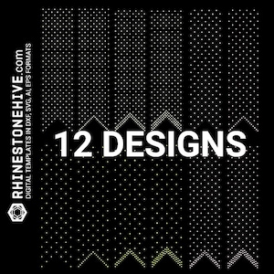 12 Cheer Bow Rhinestone Template, V tail, 3 inch rhinestone digital download, svg, eps, png, dxf