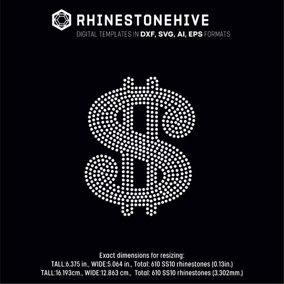 Download Dollar Sign Rhinestone Template Digital Download Svg Eps Etsy