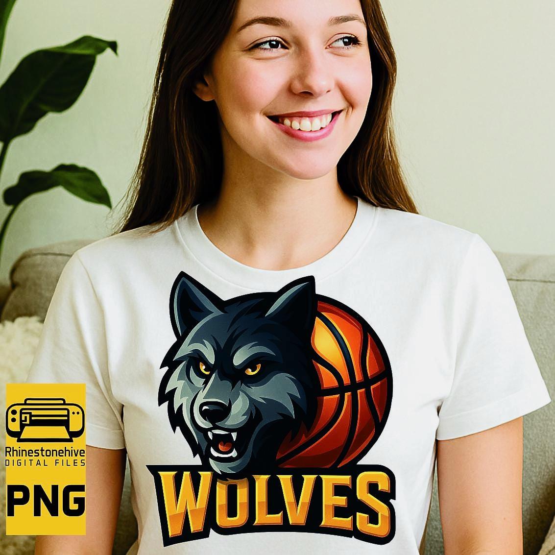 Wolves Basketball Mascot PNG | Gray Wolf Sports Clipart | Sublimation ...