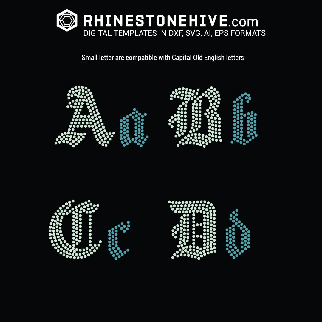 Small Old English Style Letters in Ss10 Ss8 Ss6 Alphabet - Etsy