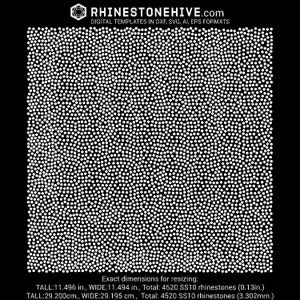 Dense random rhinesones pattern rhinestone template 11.5x11.5 in. digital download, svg, eps, png, dxf