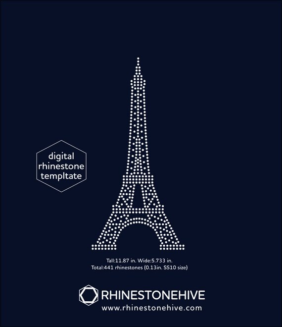 Paris Eiffel Tower Rhinestone Template Digital Download Svg Etsy